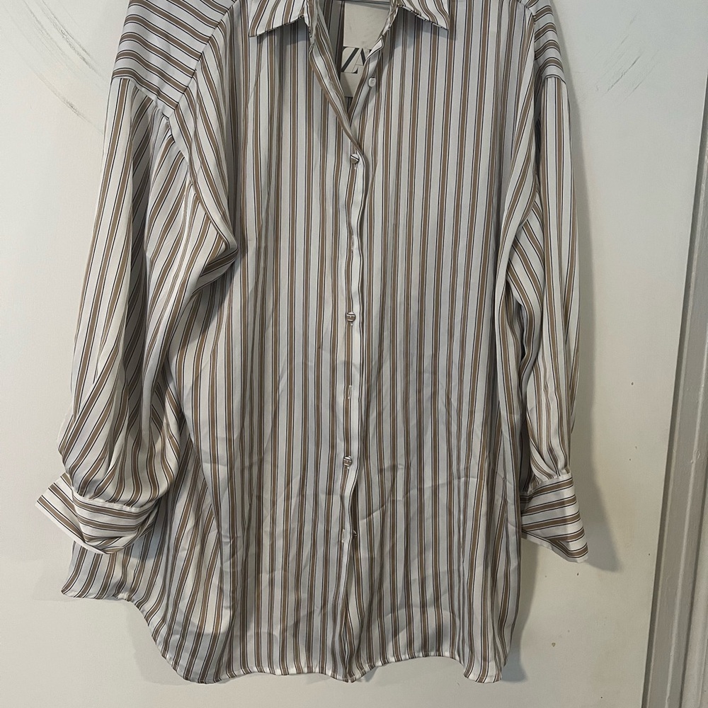 Striped Button-Up Shirt